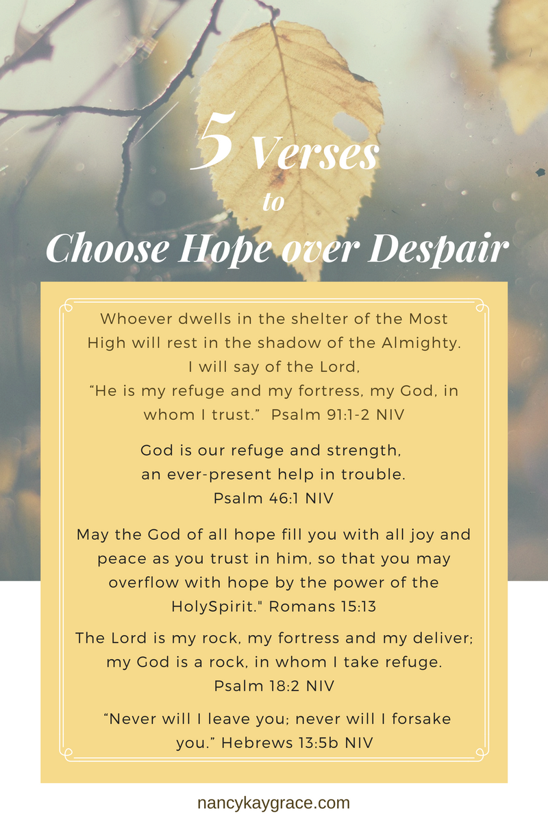Choosing Faith and Hope over Despair Nancy Kay Grace