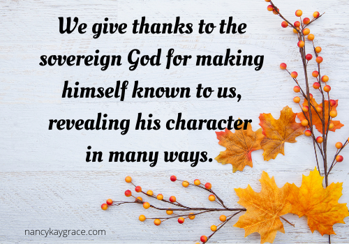 We give thanks to sovereign God